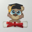 Paper Pieced Die Cut "Graduate Bear" Embellishment