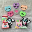 Paper Pieced Die Cut "Sweet Heart Skunk" 8 pce.Embellishment Set