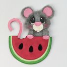 Paper Pieced & Fleece Die Cut "Watermelon Mouse" Embellishment