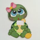 Paper Pieced Die Cut "Lemonade Turtle" Embellishment