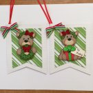 Paper Pieced Die Cut Holiday Gift Tags - Set of 2