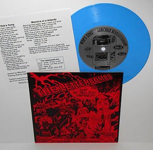 The LETTERBOMBS harmless records 7" BLUE VINYL Record
