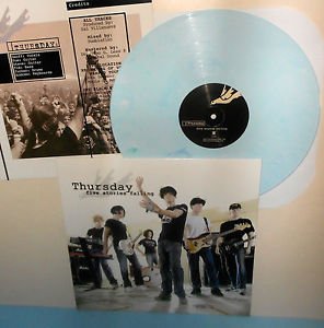 THURSDAY five stories falling Lp BABY BLUE Vinyl w/ETCHING of Jet Black lyrics