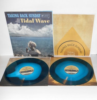 TAKING BACK SUNDAY Tidal Wave DOUBLE LP Blue Swirl Vinyl Record with Poster