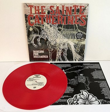 the SAINT CATHERINES dancing for decadence RED VINYL Lp Record with lyric insert