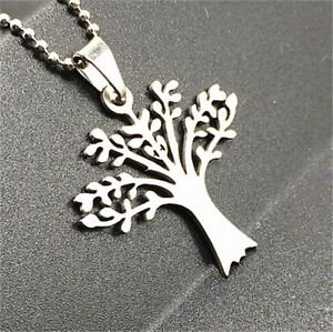 Fashion Lucky Tree Silver 316L Stainless Steel Titanium Pendant Necklace NEW -P