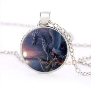 WOMEN'S LOVELY HOT NEW FASHION Dragon Glass Dome Silver Necklace Jewelry GIFT -J