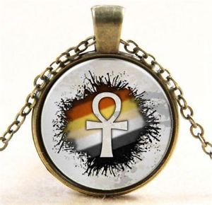 WOMEN'S HOT Vintage Cabochon Tibetan silver Glass Chain Pendant Necklace NEW - Q