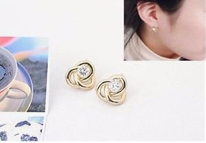Pretty Women's FASHION Yellow CZ THREADER Earrings Stud HOT GIFT - M