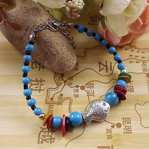 Women's Fashion Jewelry Gift Tibet jade turquoise bead bracelet F-15