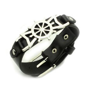 NEW COSPLAY SHIP'S RUDDER THEME fashion Leather BANGLE Charm Bracelet JEWERLY-O