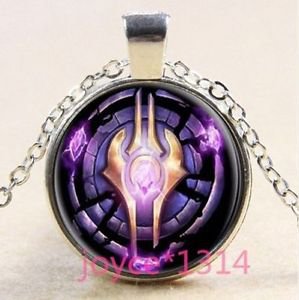 WoW World of Warcraft Hearthstone Glass Dome Pendant silver Necklace-Q