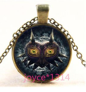 NEW ANIME COSPLAY Legend of Zelda Cabochon bronze Glass Chain Pendant Necklace-O