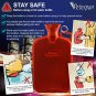 Peter Pan X-large Rubber Handle Hot Water Bottle with Cover,2.85 Quart Capacity,Red