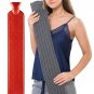 PeterPan Gray Classic Cable Knit Cover, Long hot Water Bottle Rubber