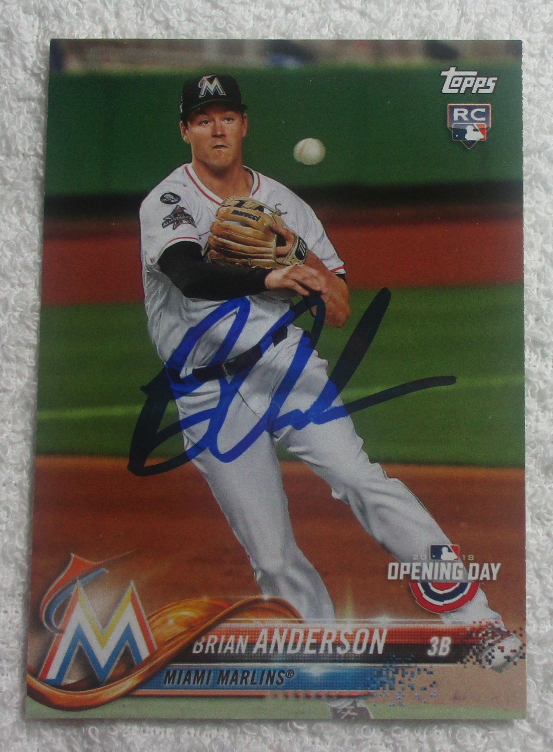 Brian Anderson Rookie Autographed Card Marlins No COA