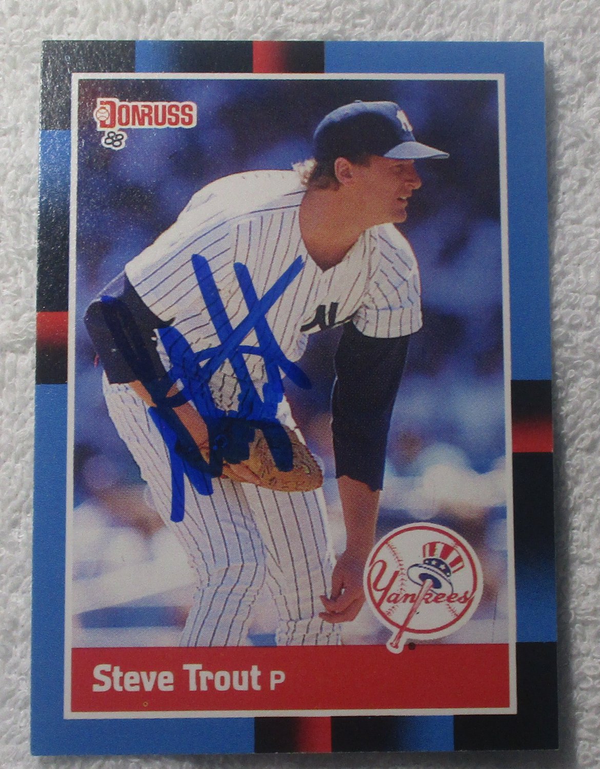 Steve Trout Autographed Card Yankees No COA