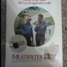 Vintage ad for Multi Filter cigarettes. 95% less tar