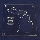 State of Michigan Template Inside 6" X 6.325" - Clear 1/4" Thick Acrylic