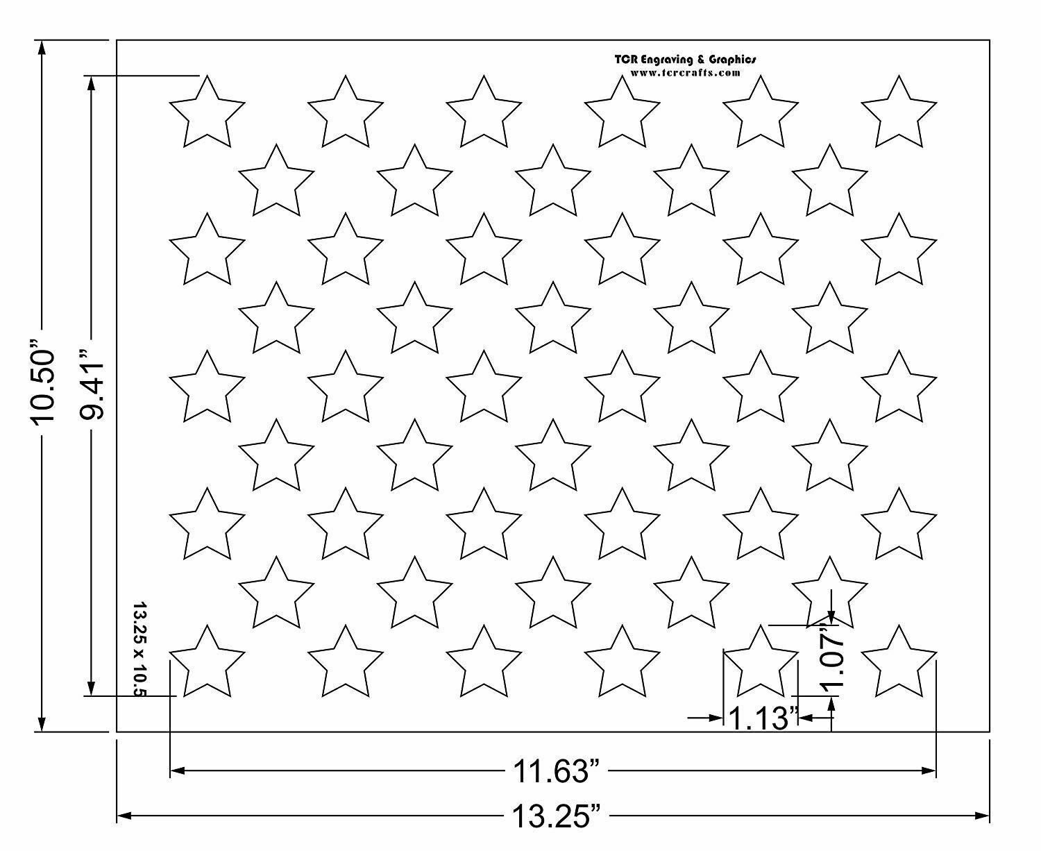 50 Star Field Stencil 14 Mil 13.25"W X 10"H Painting /Crafts/ Templates