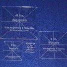 X-Square Templates. 1", 2", 3", 4". - Clear 1/8" No Seam - Actual Size