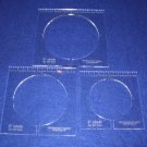 3 Piece Inside Circle Set w/Rulers  ~1/4" Thick -  Long Arm- For 1/4" Foot