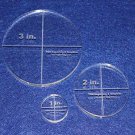 Circle Template 3 Piece Set.1",2",3" - Clear 3/8" Thick