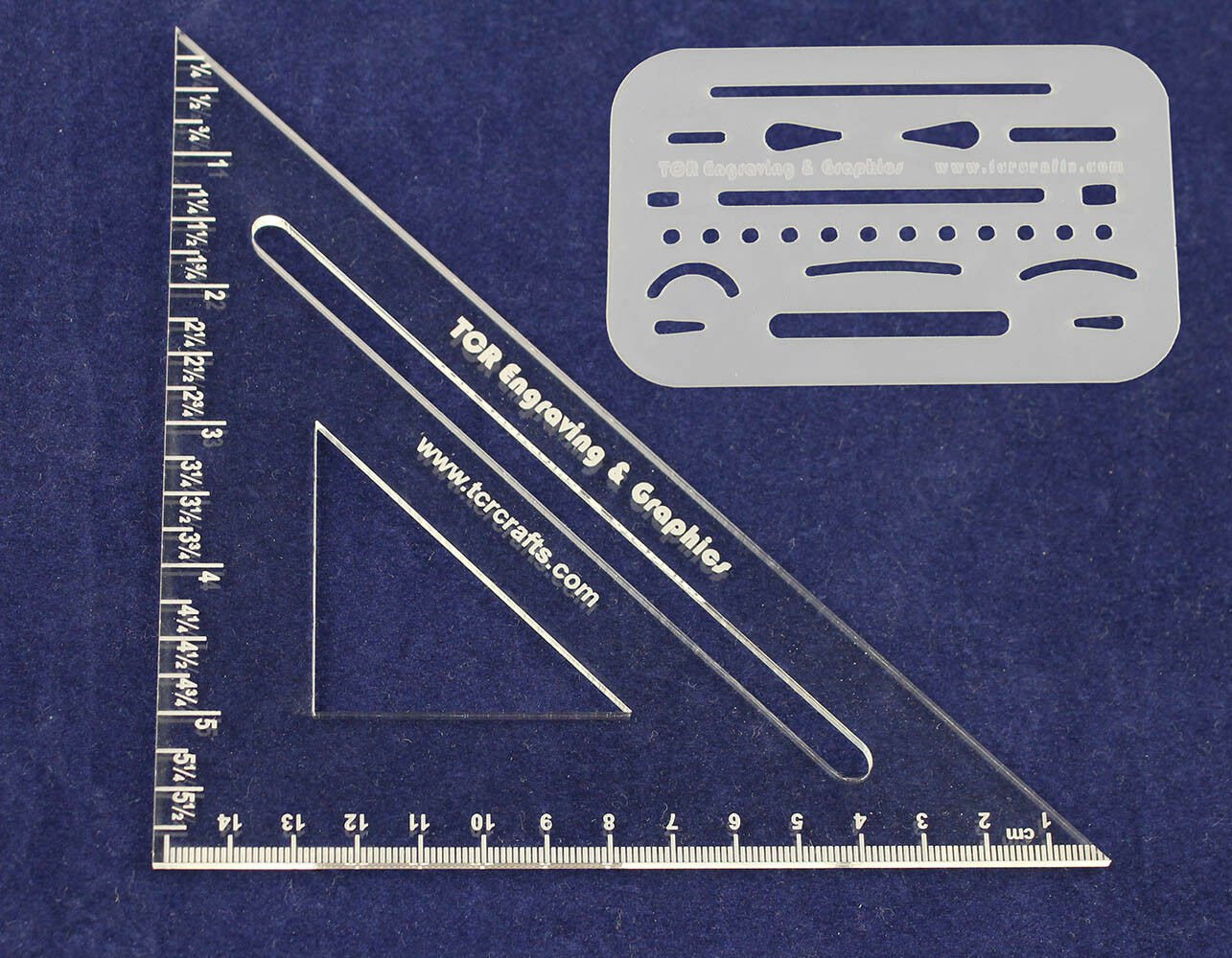Laser Cut Drafting Square & Eraser Shield - 1/8" Acrylic & 14 Mil Mylar