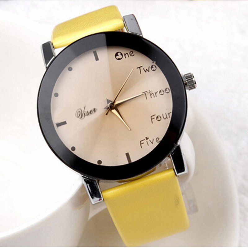 Hour Leisure Clock Letters Number Print Watches