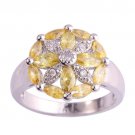 Women Party Jewelry Yellow CZ Ring