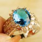 Unsiex Oval & Round Cut Blue Ring Size 10