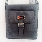 Authentic Nine West Logo Purse Shoulder Cross Body Hand Bag Black silver Rocky