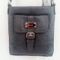 Authentic Nine West Logo Purse Shoulder Cross Body Hand Bag Black silver Rocky