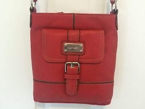 Authentic NINE WEST Logo Purse Shoulder Cross Body Hand Bag RED Rocky NWT