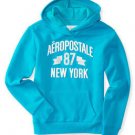 SALE NWT AERO aeropostale womens 87 banner pullover SHIRT hoodie BLUE XS