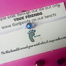True Friends Footprints Heart crystal Charm Wish Friendship Bracelet Gift & Bag