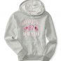 SALE NWT AERO aeropostale womens 87 banner pullover SHIRT hoodie BLEACH GREY S