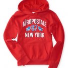 SALE NWT AERO aeropostale womens 87 banner pullover SHIRT hoodie RED M