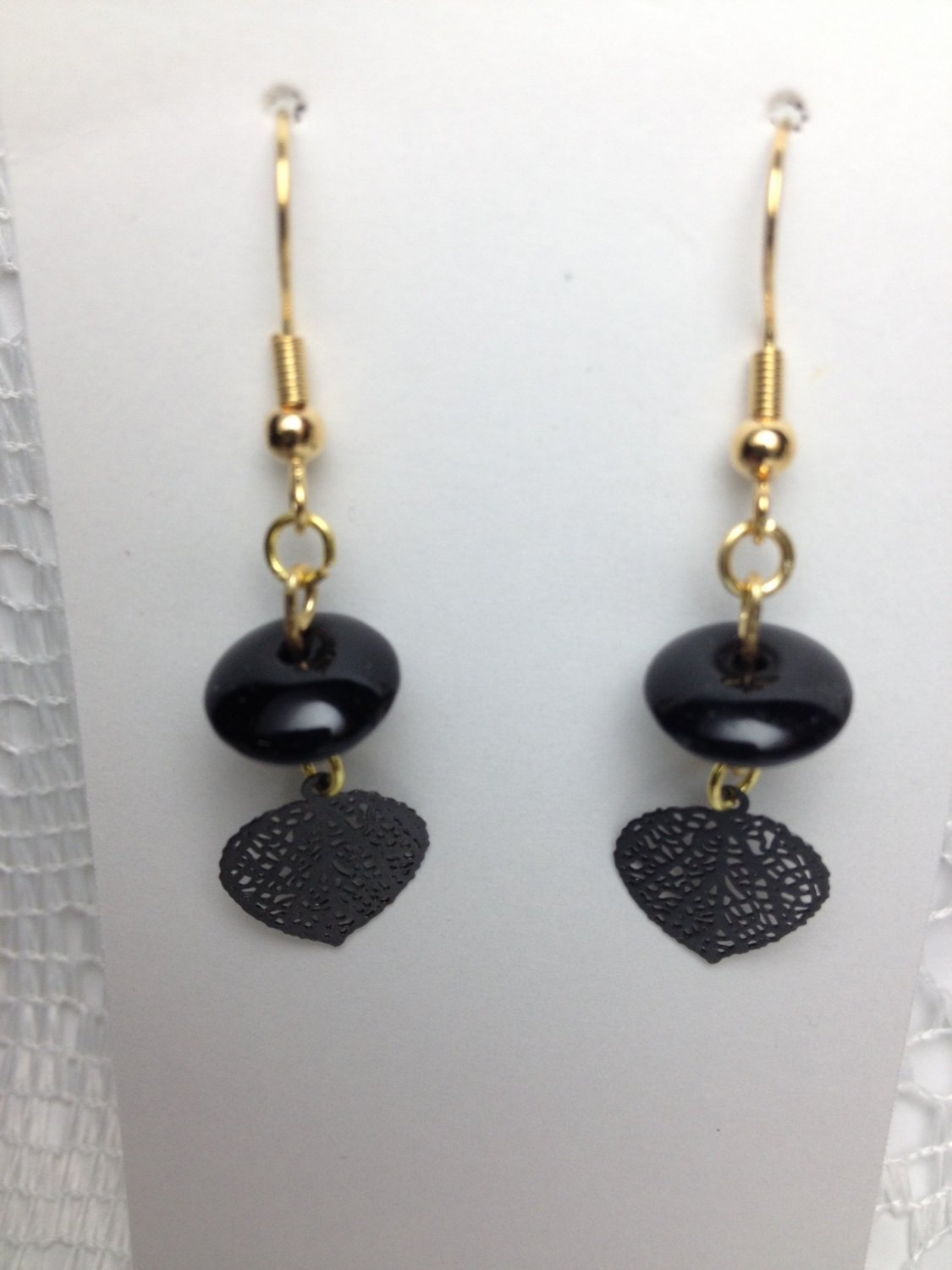 Handmade French Hook Style Earrings Fashion Jewelry Black Top Earrings tblpr275