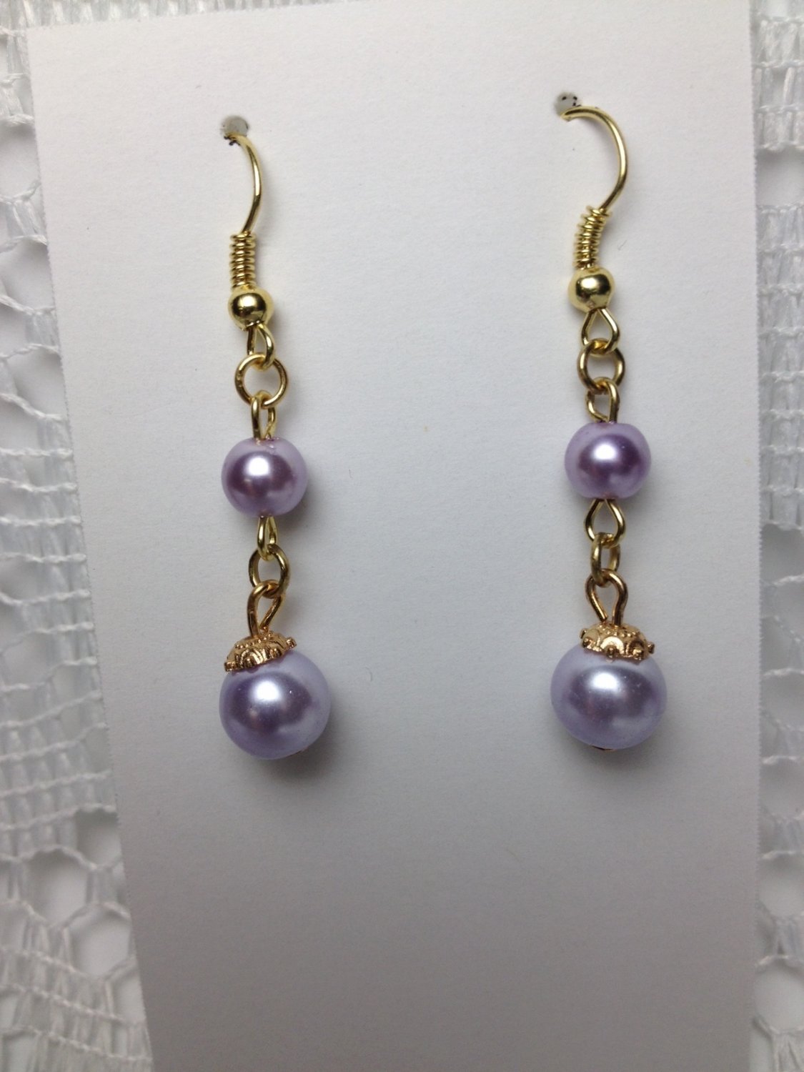 Handmade French Hook Style Earrings Fashion Jewelry A Hint of Lilac Earrings tblpr336