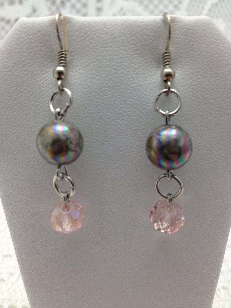 Handmade French Hook Style Earrings Fashion Jewelry The Day in Pink Earrings tblpr803