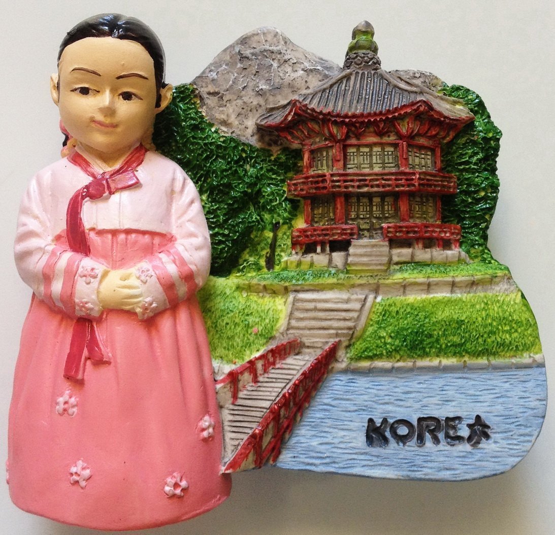 Korean Girl KOREA High Quality Resin 3D fridge magnet