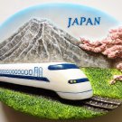 Japan Bullet Train Shinkansen and Mountain Fuji 3D fridge magnet