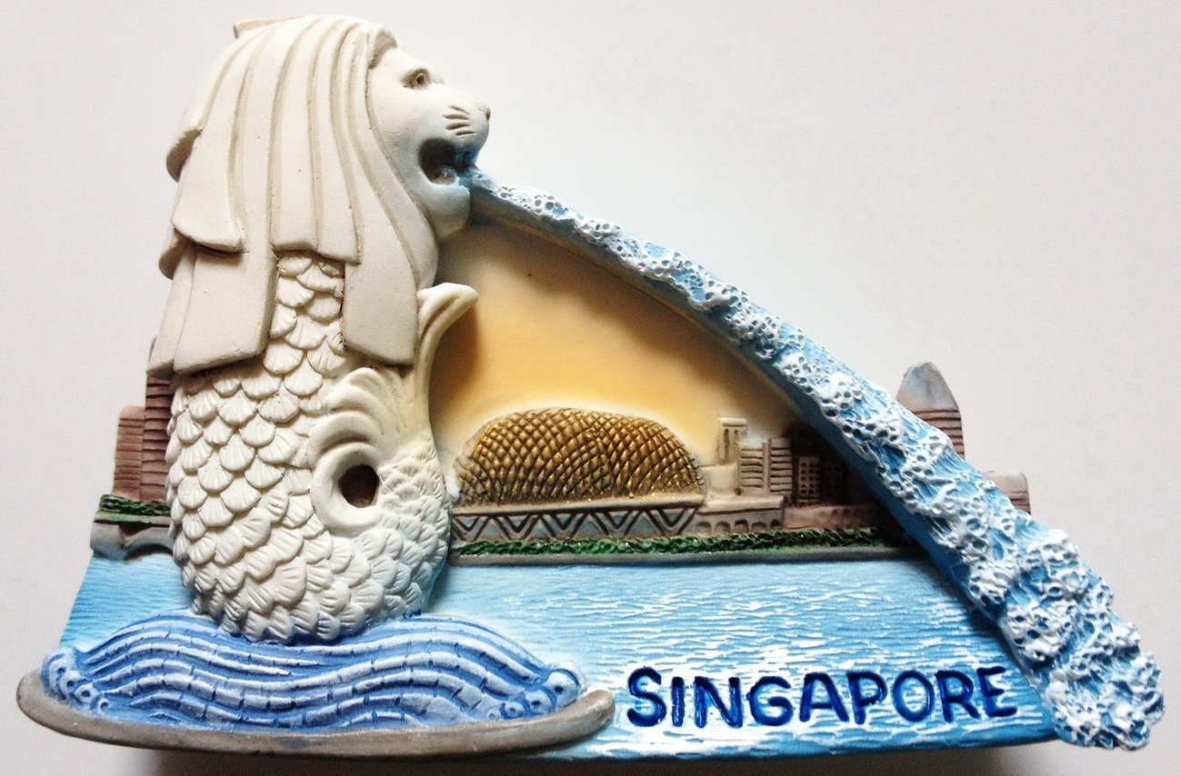 The Merlion Lion Fish Statue SINGAPORE High Quality Resin 3D fridge magnet