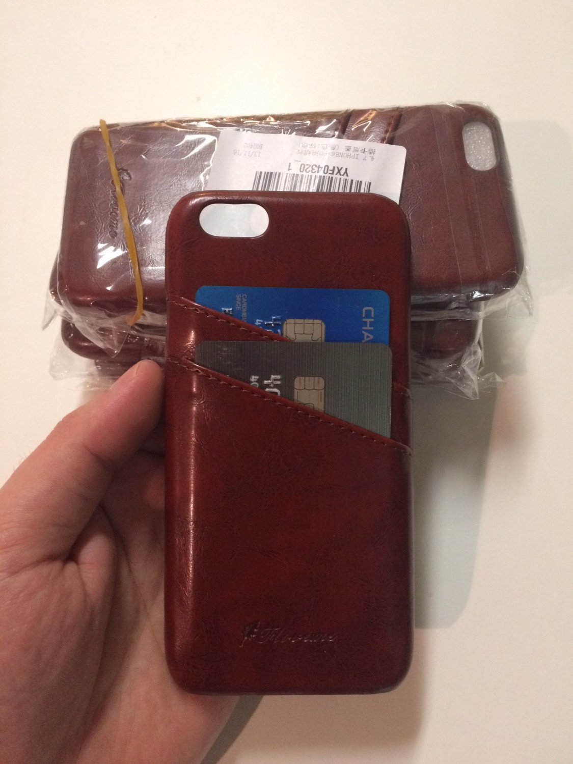 Business Style Wax Leather Case Cover Card Holder for iPhone 6 6s