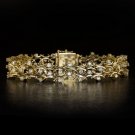2 CARAT DIAMOND BRACELET 19 GRAMS YELLOW GOLD FLORAL VINTAGE 2ct NATURAL ESTATE