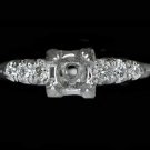 1940S 4mm 5mm SEMI MOUNT VINTAGE RETRO ROUND 14K PRINCESS DIAMOND RING SETTING