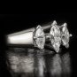 1 CARAT MARQUISE CUT DIAMOND 3 STONE ENGAGEMENT COCKTAIL RING WHITE GOLD 6 GRAMS