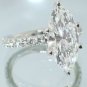 1 CARAT MARQUISE CUT DIAMOND 3 STONE ENGAGEMENT COCKTAIL RING WHITE GOLD 6 GRAMS
