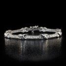 1 CARAT INFINITY TENNIS BRACELET F COLOR DIAMOND PAVE 14K WHITE GOLD 11 GRAM 1ct